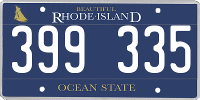 RI license plate 399335