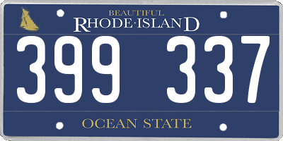 RI license plate 399337