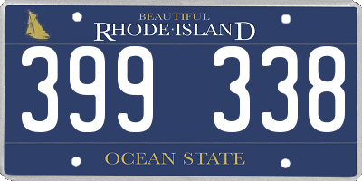 RI license plate 399338
