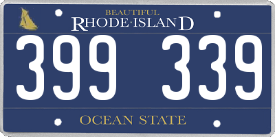 RI license plate 399339