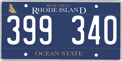 RI license plate 399340