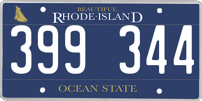 RI license plate 399344