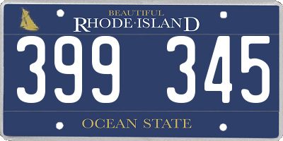 RI license plate 399345