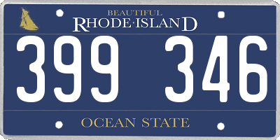 RI license plate 399346