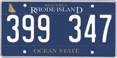 RI license plate 399347