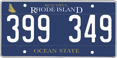 RI license plate 399349