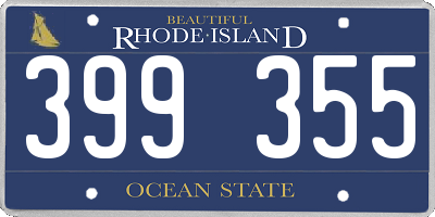RI license plate 399355