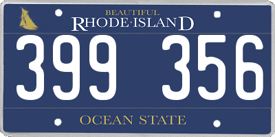 RI license plate 399356