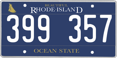 RI license plate 399357