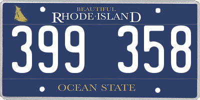 RI license plate 399358