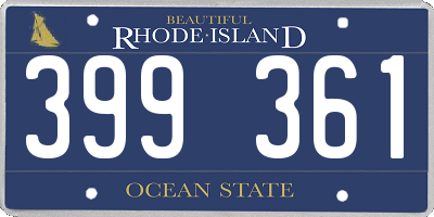 RI license plate 399361