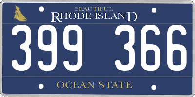 RI license plate 399366