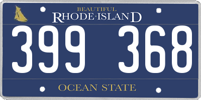 RI license plate 399368