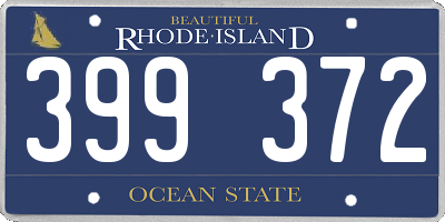 RI license plate 399372