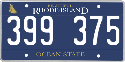 RI license plate 399375
