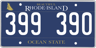 RI license plate 399390