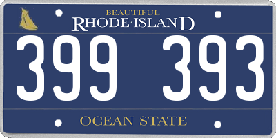 RI license plate 399393