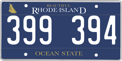 RI license plate 399394