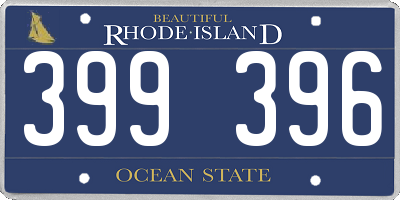RI license plate 399396