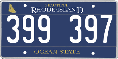 RI license plate 399397