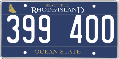 RI license plate 399400