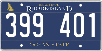 RI license plate 399401