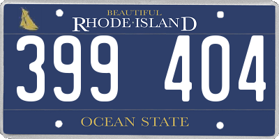 RI license plate 399404