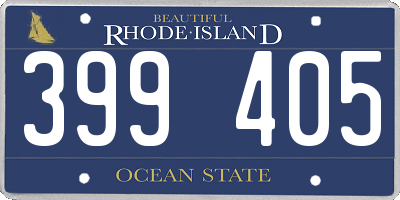 RI license plate 399405