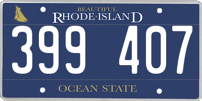 RI license plate 399407