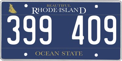 RI license plate 399409