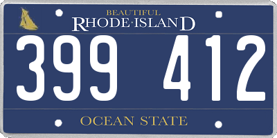 RI license plate 399412