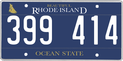 RI license plate 399414