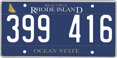 RI license plate 399416