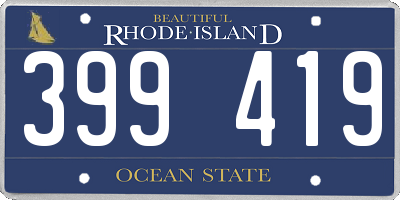 RI license plate 399419