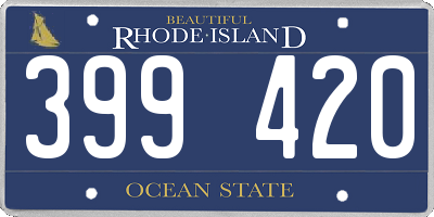 RI license plate 399420