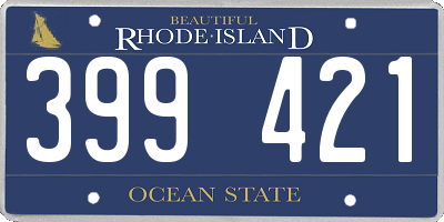 RI license plate 399421
