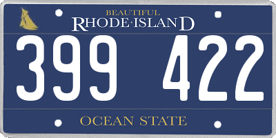RI license plate 399422