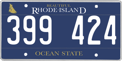 RI license plate 399424