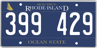 RI license plate 399429