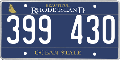 RI license plate 399430