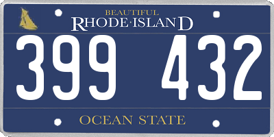 RI license plate 399432