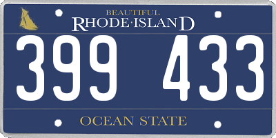 RI license plate 399433