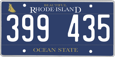 RI license plate 399435