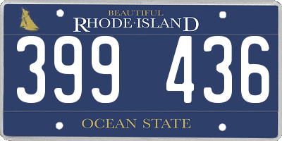 RI license plate 399436