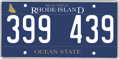 RI license plate 399439