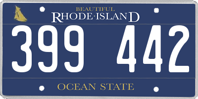 RI license plate 399442
