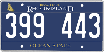RI license plate 399443