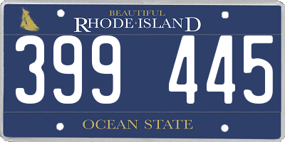 RI license plate 399445