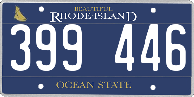 RI license plate 399446