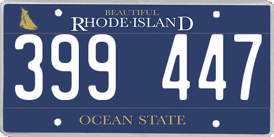 RI license plate 399447